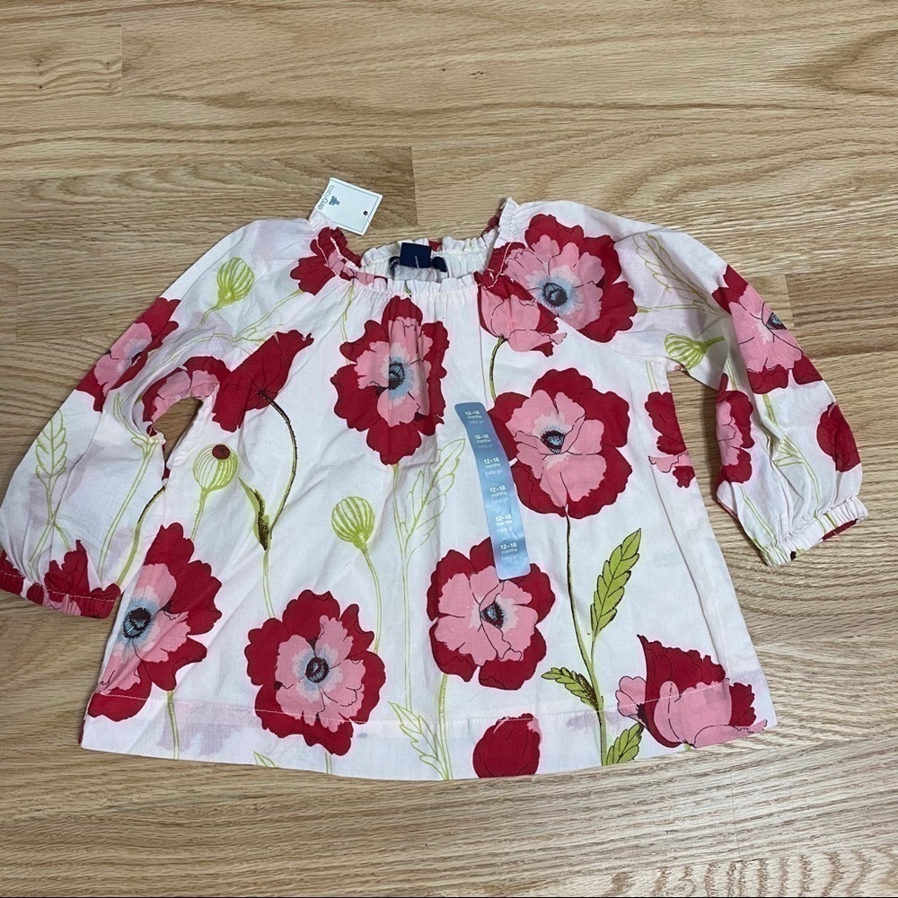 Gap Blossom Peony Tunic NWT 12-18 Pink White
